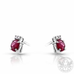 Златни обеци с Рубини - 1.07 ct. и Диаманти - 0.03 ct