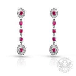 Обеци в бяло злато с Рубини и Диаманти BR8123