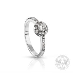 Годежен пръстен с Диамант 0.21ct. и странични брилянти