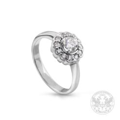 Годежен пръстен с Диамант 0.27ct. и странични Брилянти