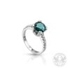 Годежен пръстен с Fancy синьо-зелен Диамант 1.58 ct