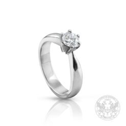 Годежен пръстен с диамант от бяло злато