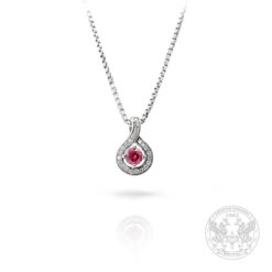 Златен медальон с централен розов Диамант - 0.57ct