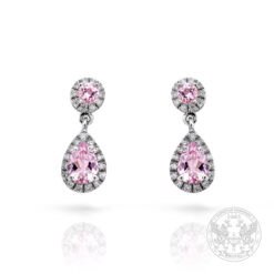 Златни обеци с централни Морганити – 2.45ct. и странични Диаманти – 0.44ct. BR5531