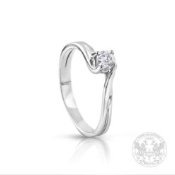 Годежен пръстен в бяло злато с брилянт 0.26 ct.
