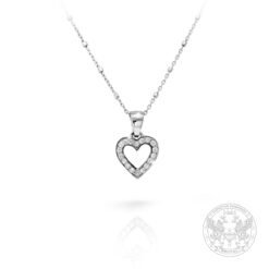 Нежен медальон под формата на сърце с брилянти