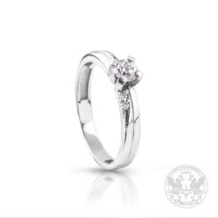 Дамски пръстен в бяло злато с диаманти BR392