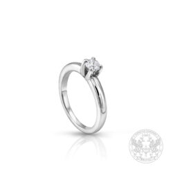Класически годежен пръстен в бяло злато с брилянт BR9164