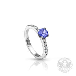 Пръстен в бяло злато с централен Танзанит 047к и Диаманти
