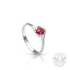 Годежен пръстен под формата на роза с розов Шпинел