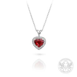 Златен медальон с централен Шпинел във формата на сърце