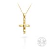 Унисекс кръст в жълто злато с брилянт