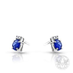 Златни обеци с диаманти и сапфири BR344