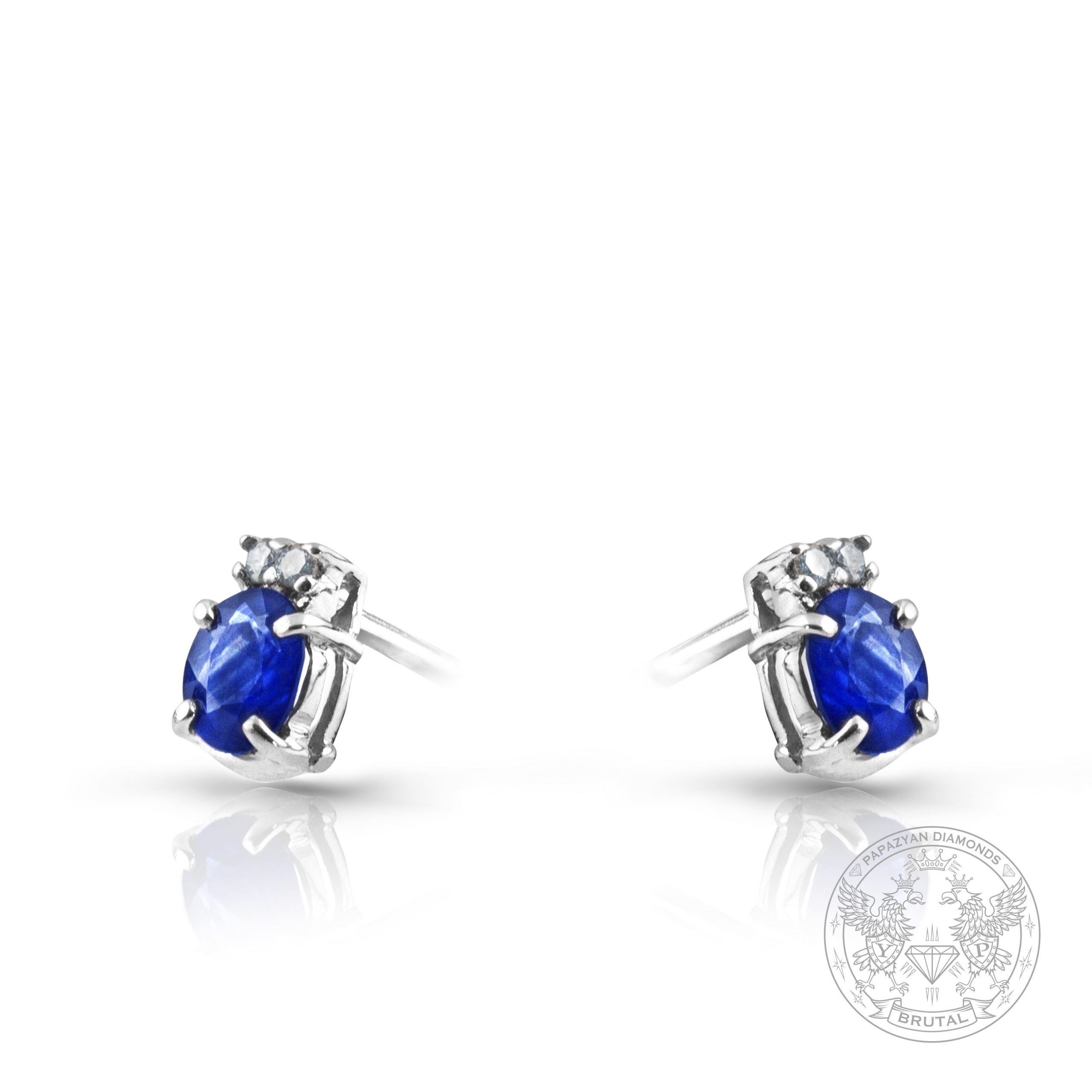 Златни обеци с диаманти и сапфири BR344