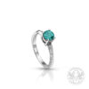 Пръстен в бяло злато Диаманти и централен Изумруд