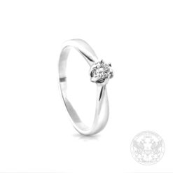 Класически златен годежен пръстен с диамант