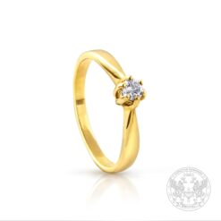 Годежен пръстен с диамант от жълто злато YP8284