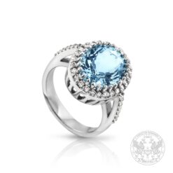 Дамски пръстен с Аквамарин и брилянти BR631