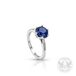 Пръстен бяло злато с централен Танзанит 1.17ct.