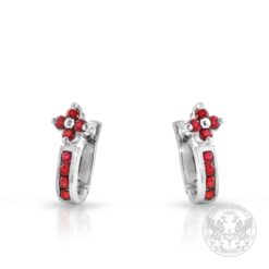 Обеци с Рубини от бяло злато BR573