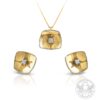 Дамски комплект обеци и колие в жълто злато с брилянти BR309