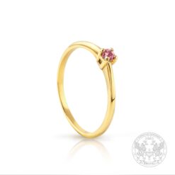 Дамски златен пръстен с розов Турмалин AS151