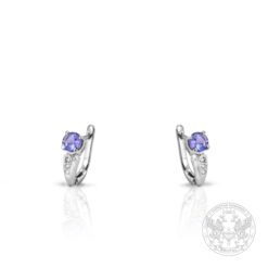 Златни обеци с Танзанити - 0.97ct. и Диаманти - 0.06 ct