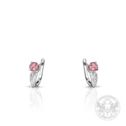 Златни обеци с розов Сапфир – 1,20ct. и Диаманти – 0,09 ct. BR7922