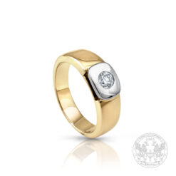 Пръстен с диамант 0.22ct. бяло и жълто злато 18к BR8677