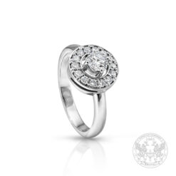 Златен пръстен с централен диамант и брилянти BR8020