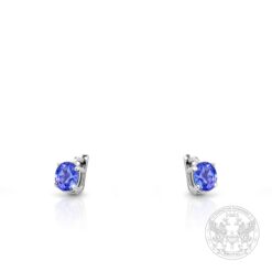Дамски обеци в бяло злато с овални Танзанити