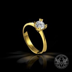 Годежен пръстен с диамант от жълто злато BR1081CGL