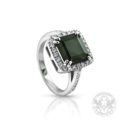 Дамски пръстен с централен скъпоценен камък Индиголит