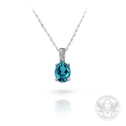 Дамски медальон с небесносин Аквамарин 1.89ct. и Диаманти