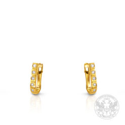 Диамантени обеци в жълто злато с английско закопчаване