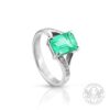 Изящен пръстен с изумруд и диаманти BR598