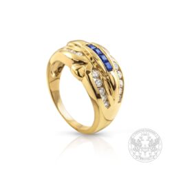 Дамски пръстен със сапфири и брилянти BR644