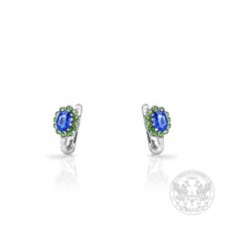 Дамски обеци със Сапфир и Цаворити