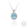 Изящен дамски медальон с Аквамарин и брилянти BR6653