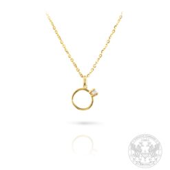 Медальон под формата на годежен пръстен с диамант BR8181