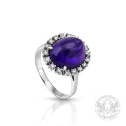 Пръстен от бяло злато 18к с Аметист 6.30ct. и Диаманти