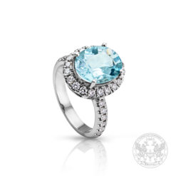 Дамски пръстен с Аквамарин и брилянти BR8001