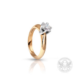 Диамантен годежен пръстен от бяло и розово злато 18к -BR1730GIA