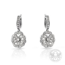 Обеци с диаманти под формата на детелина от бяло злато BR414