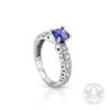 Годежен пръстен с диаманти и синьо-виолетов Сапфир