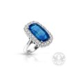 Златен пръстен с централен Сапфир - 8.07ct. и Диаманти