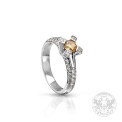 Годежен пръстен с Fancy Yellow Диамант - 0.44ct