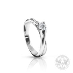 Годежен пръстен с диамант от бяло злато BR8871
