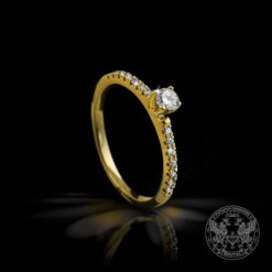 Годежен пръстен от жълто злато с диаманти BR6339