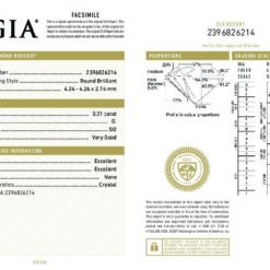 Alternative view of Годежен пръстен в бяло злато с Централен Диамант - 0,31 ct. и странични - 0,20 ct. BR7369 GIA
